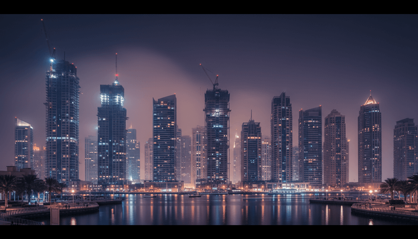 Dubai skyline at night